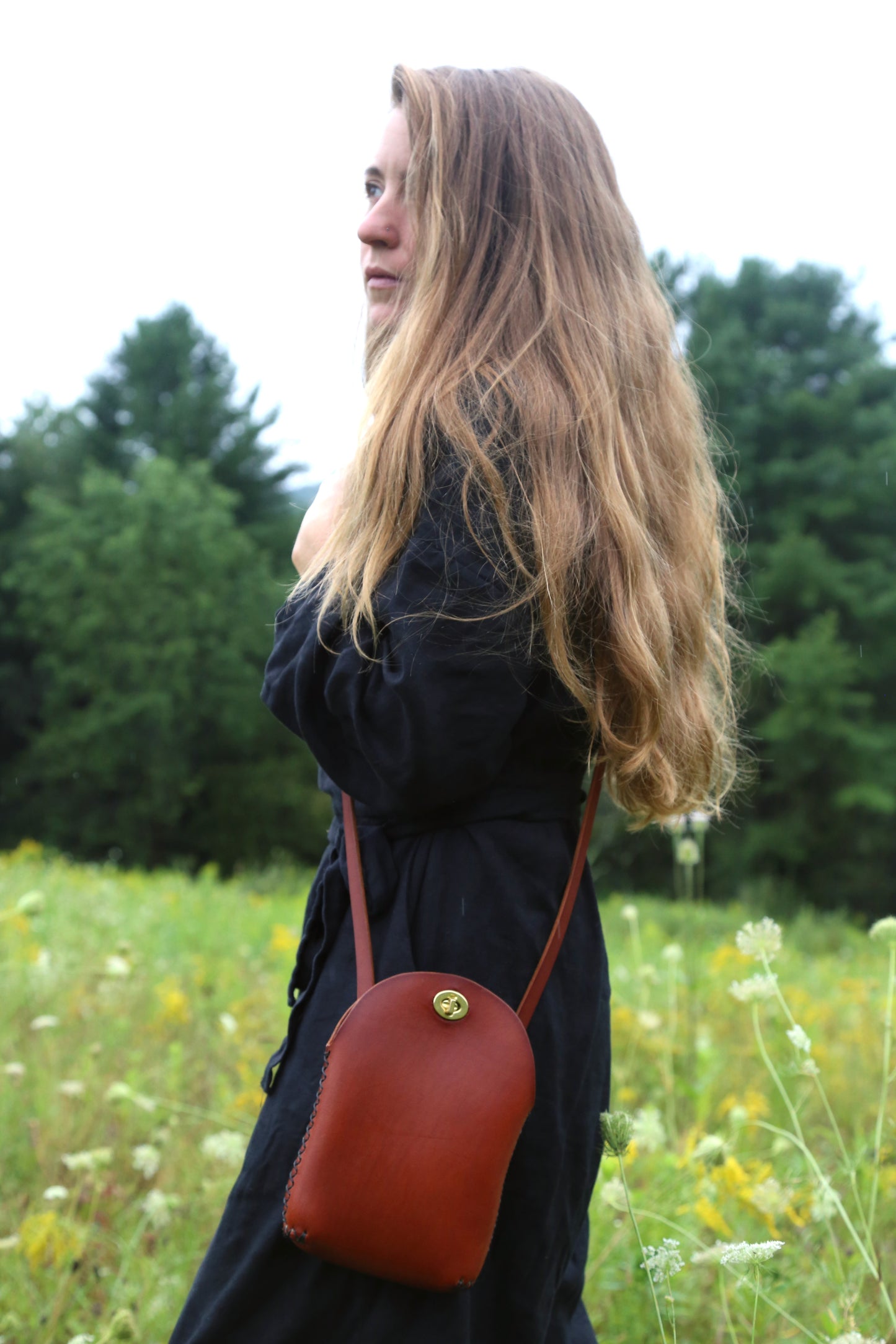 Cherrywood Red Minimalist Crossbody Bag