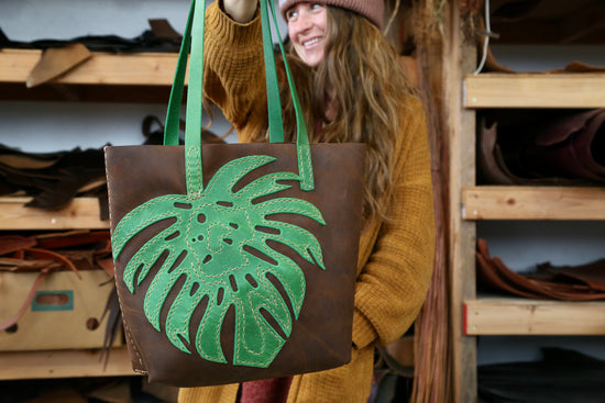Monstera Leaf Tote