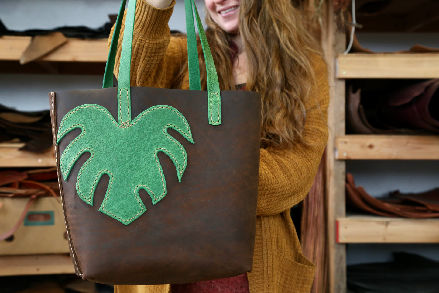 Monstera Leaf Tote