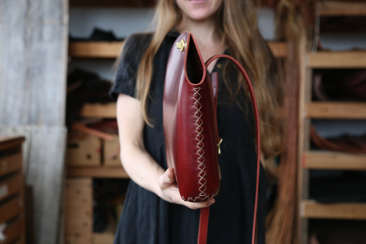 Large Cherry Minimalist Crossbody Bag