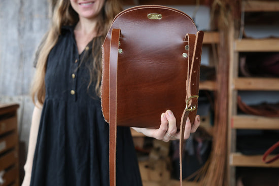 Large Chestnut Minimalist Crossbody Bag