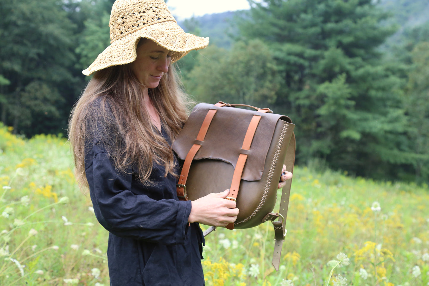 Olive Bridle Leather Backpack