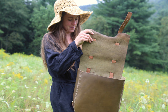Olive Bridle Leather Backpack