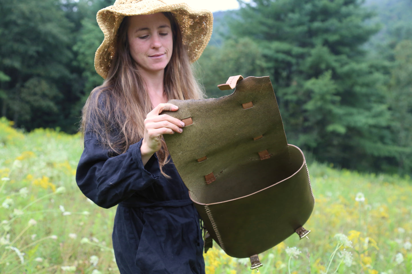Olive Bridle Leather Backpack