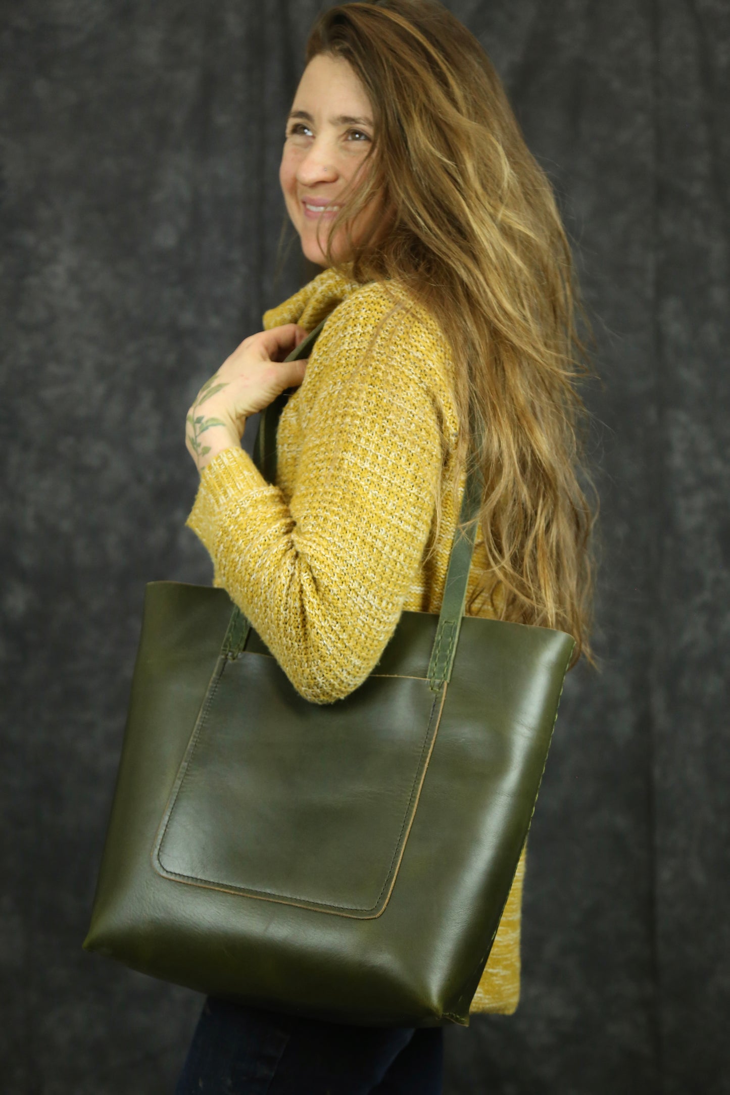 Green Horween Tote