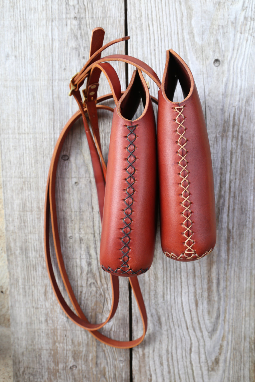 Large Minimalist Crossbody Bag in Cherrywood Red