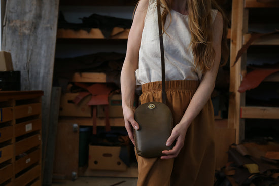 Olive Green Small Minimalist Crossbody Bag