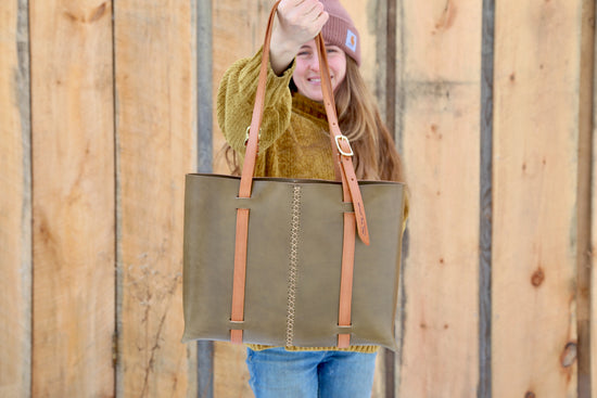 Olive Bridle Leather Weekday Tote